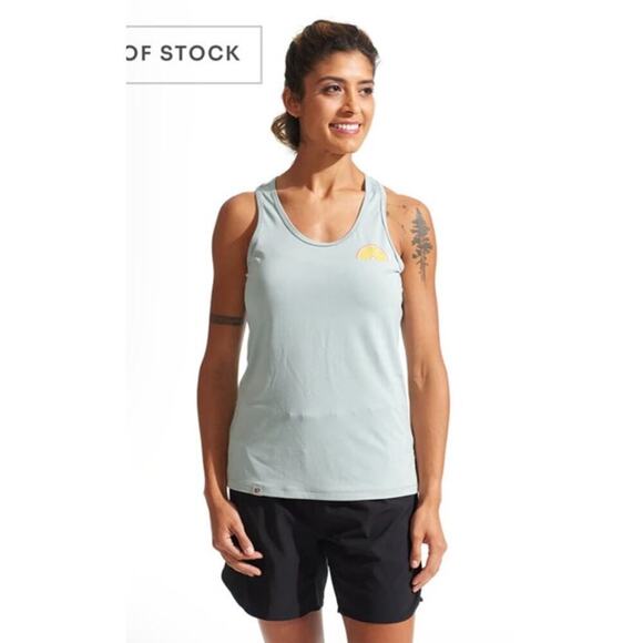 Pearl Izumi Women's Midland Graphic UPF Fast-Drying Tank in Dawn Grey Happy, L - Picture 1 of 9